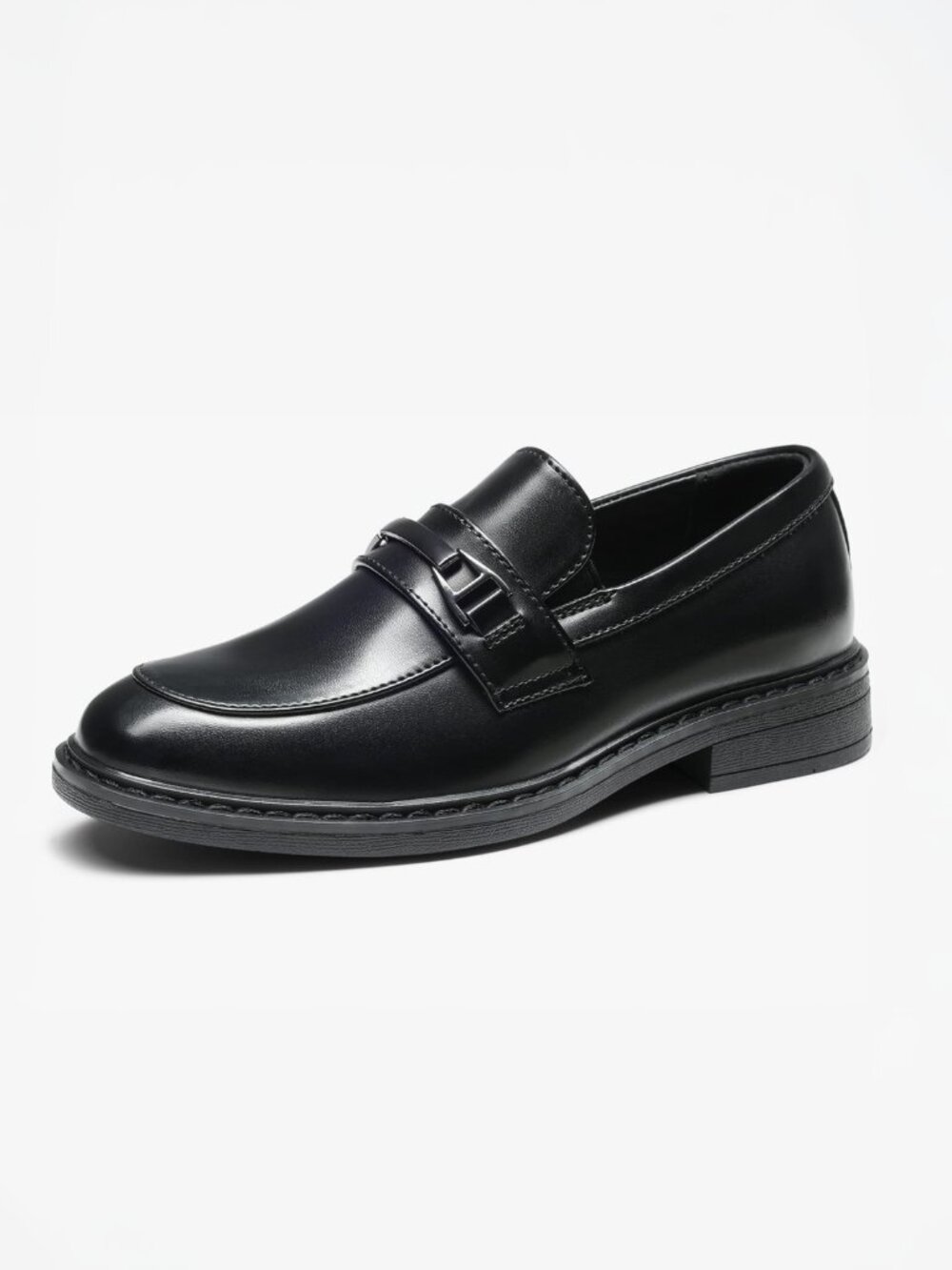 Bruno Marc Boys Black Dress Loafers, size 4